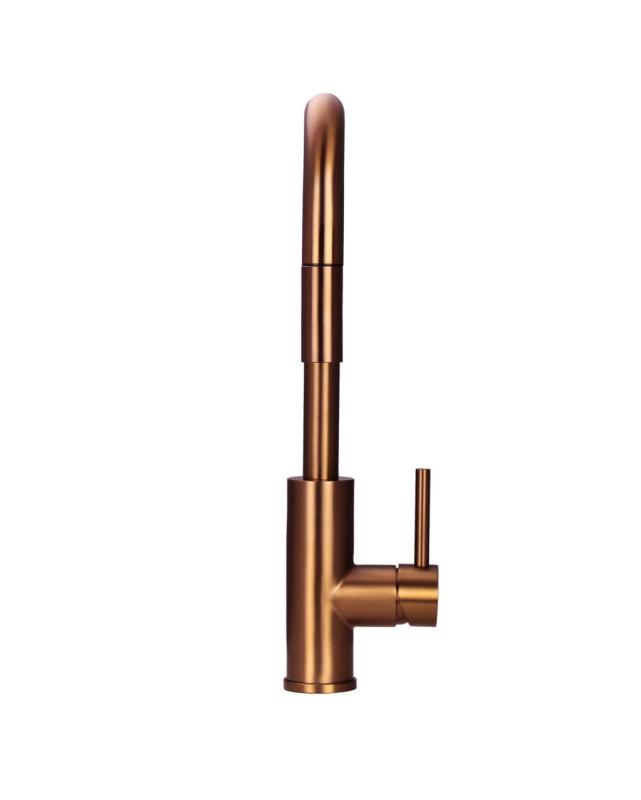 Pure.Sink Luxion Copper kitchen faucet square with pull-out spout PLXSQUA-62