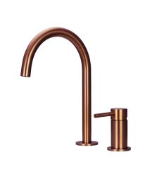 Pure.Sink Luxion 2-hole brass kitchen faucet with round spout PLX2HR-62