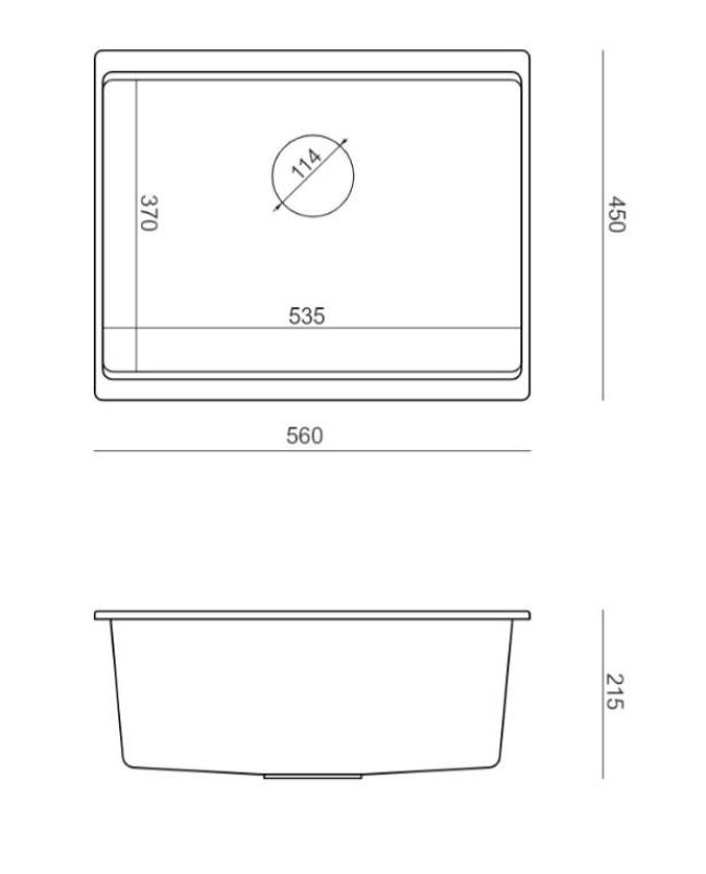 Quadri Newport II granite undermount beige sink 560x450mm with copper plug and drain cap 1208971764