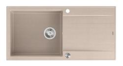 Quadri Luton beige granite built-in sink with reversible draining board 100x50cm with stainless steel plug 1208971772