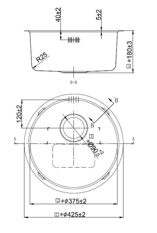 Pure.Sink Rondo Gold Round Sink – Under-mount, Under-counter, and Over-mount, 37 cm RD375-Gold