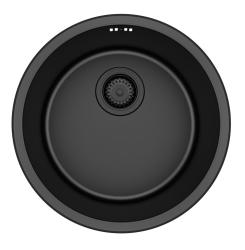 Pure.Sink Rondo Gun Metal Round Sink flush mount, undermount and top mount 38 cm PRN38-61