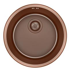 Pure.Sink Rondo Copper Round Sink flat installation, undermount and topmount 38 cm PRN38-62