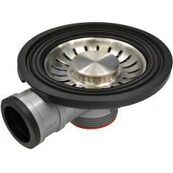 Franke Drain Plug Turbo, Hole for overflow, Stainless steel sink, Franke logo, Long Screw 25 mm 112.0264.987