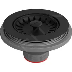 Franke Drain Plug Semi Integral, Fragranite, color Matte black, Franke logo 112.0668.276