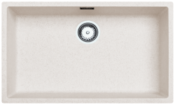 Ausmann Fibre white sand large sink 70x40cm undermount, topmount and flushmount with automatic stainless steel plug 1208971935