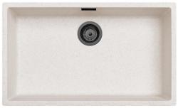 Ausmann Fibre sand white large sink 70x40cm undermount, topmount and flush mount with automatic gun metal plug 1208971939
