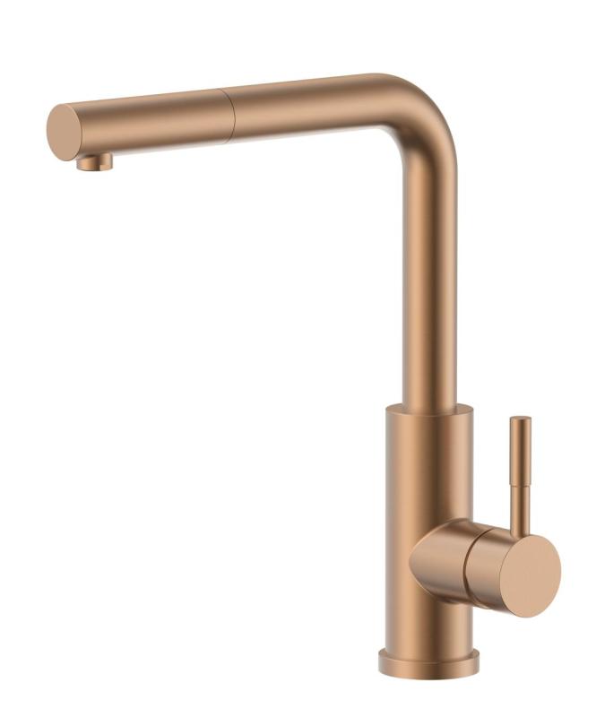 Pure.Sink Elite Steel Spark-S kitchen faucet PVD copper with pull-out spout PS8041-62