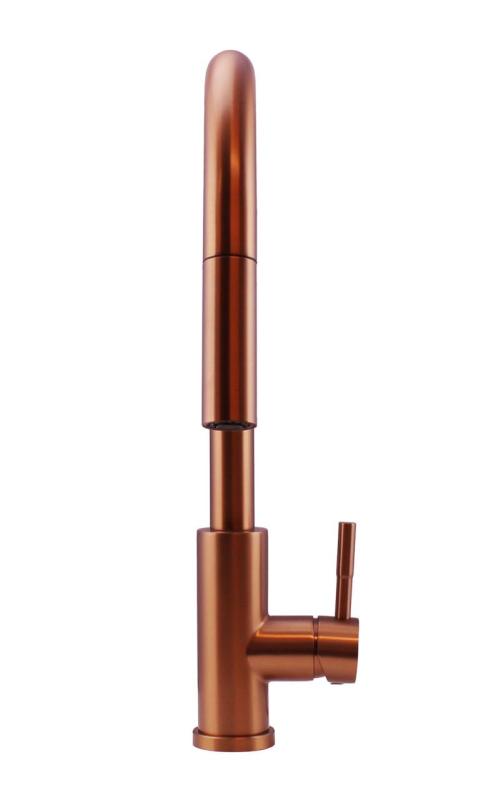 Pure.Sink Elite Steel Stream-S kitchen faucet PVD copper with pull-out spout PS8045-62