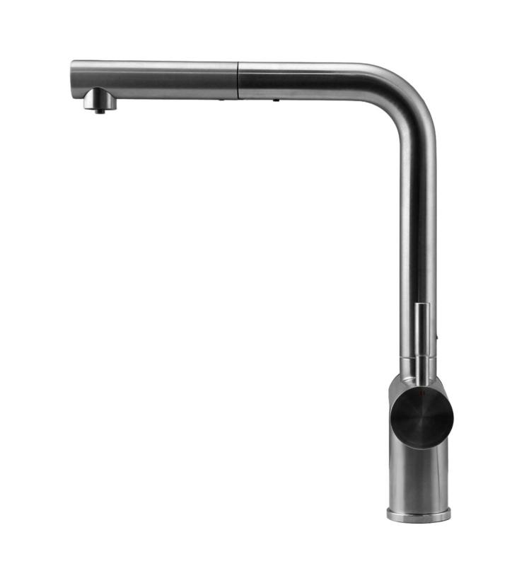 Pure.Sink Elite Steel Clear-S Stainless Steel 3-way Kitchen Tap with Retractable Spout and Filtered Water PS8120-02