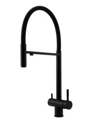 Pure.Sink Elite Steel Flex 3-way Matte Black Kitchen Faucet with Flexible Spout and Filtered Water PS8110-10