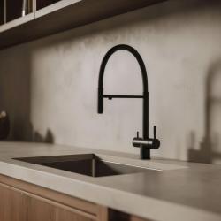 Pure.Sink Elite Steel Flex 3-way Matte Black Kitchen Faucet with Flexible Spout and Filtered Water PS8110-10