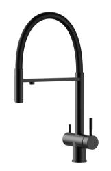 Pure.Sink Elite Steel Flex 3-way Matte Black Kitchen Faucet with Flexible Spout and Filtered Water PS8110-10