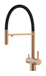 Pure.Sink Elite Steel Flex 3-way PVD copper kitchen faucet with flexible spout and Filtered Water PS8110-62