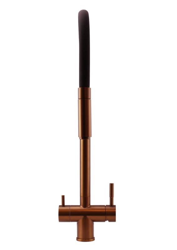 Pure.Sink Elite Steel Flex 3-way PVD copper kitchen faucet with flexible spout and Filtered Water PS8110-62