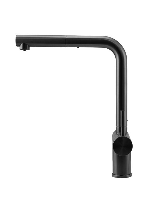 Pure.Sink Elite Steel Clear-S PVD Gun Metal 3-way Kitchen Faucet with Pull-out Spout and Filtered Water PS8120-61