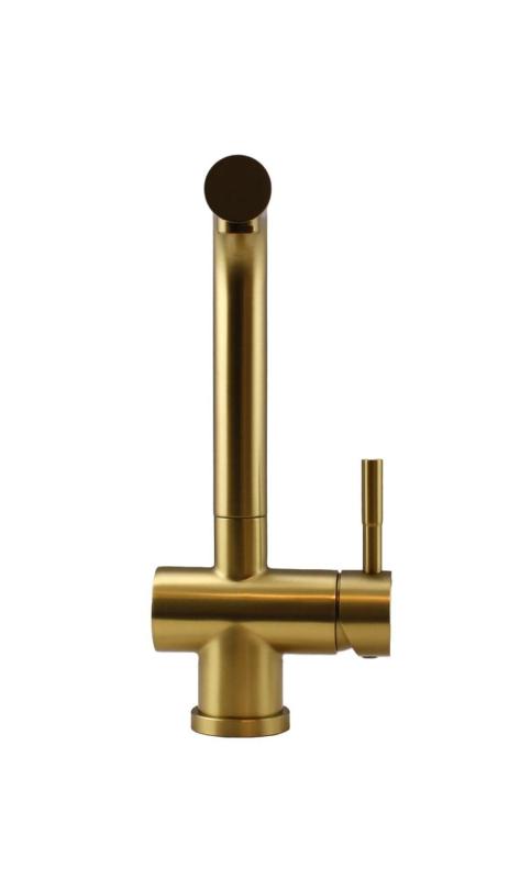 Pure.Sink Elite Steel Pulse-S kitchen tap PVD brushed gold with pull-out spout and spray mode PS8500-60