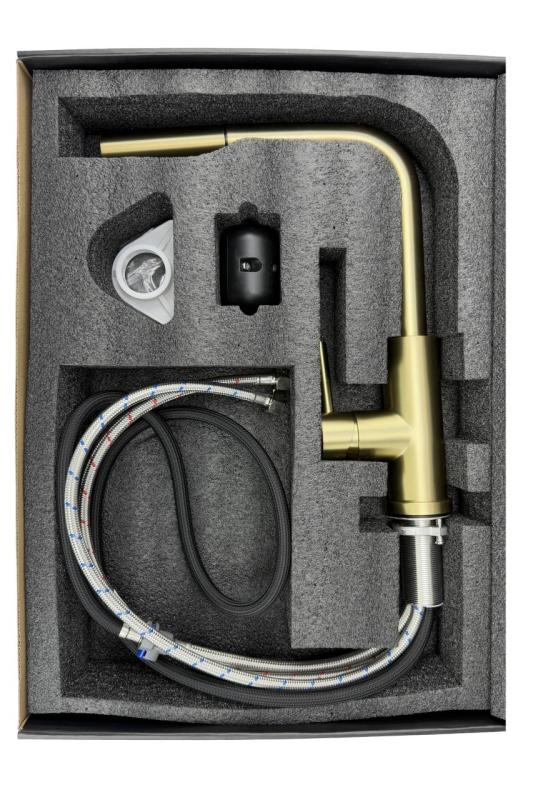 Pure.Sink Elite Steel Pulse-S kitchen faucet PVD gun metal with pull-out spout and spray mode PS8500-61