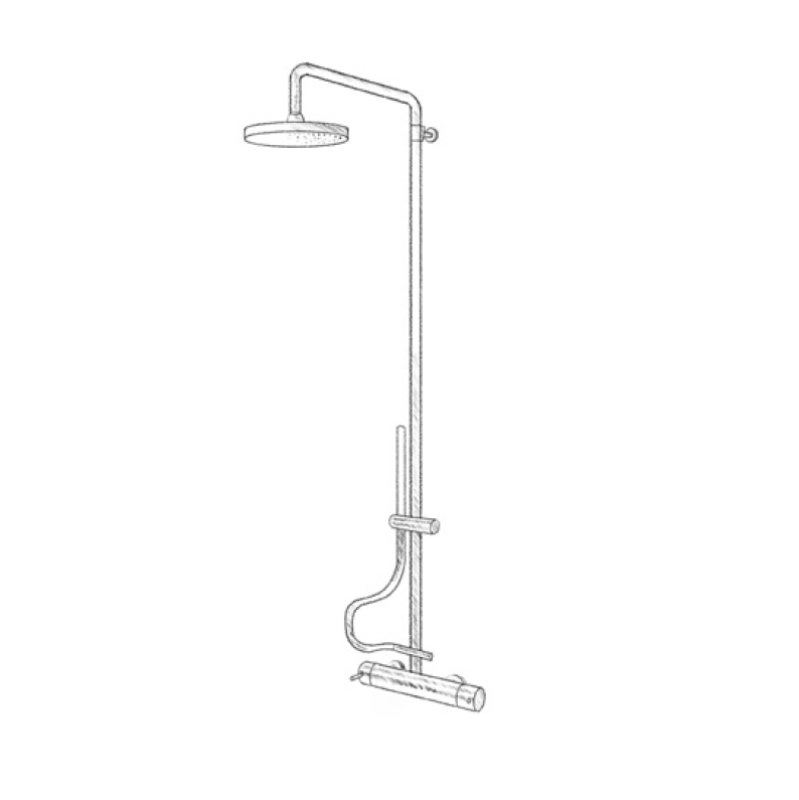 MURO TUA shower combination with thermostat and rain shower chrome M1.B11TH.CR