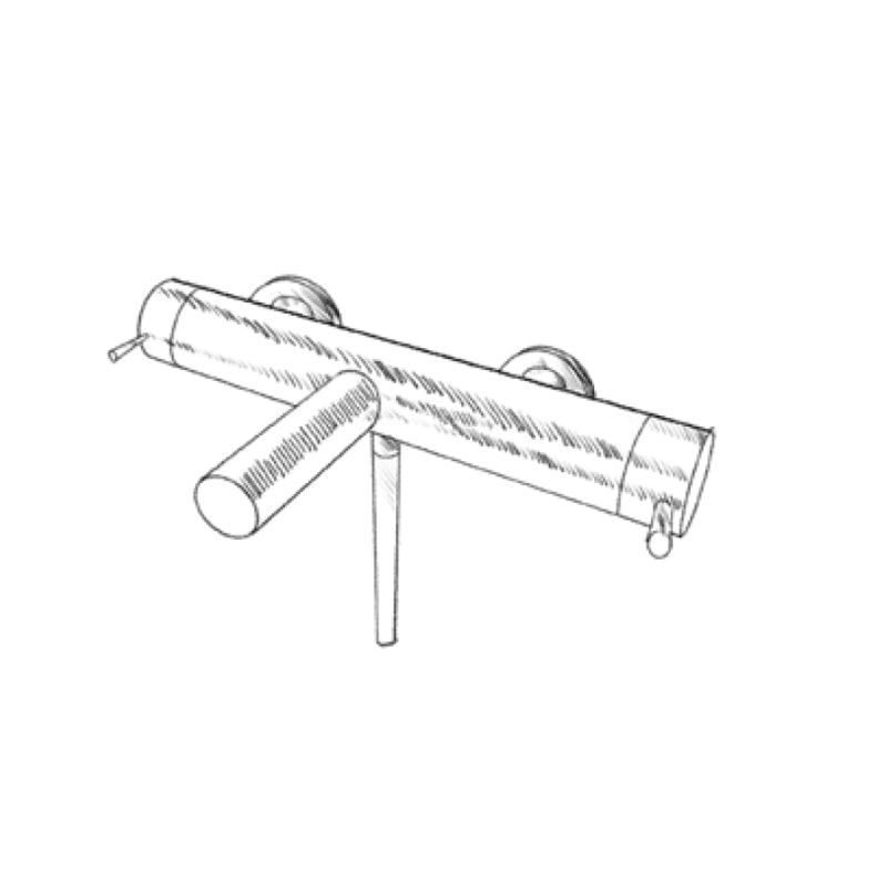 MURO TUA bath thermostat with hand shower set chrome M1.B2TH.CR