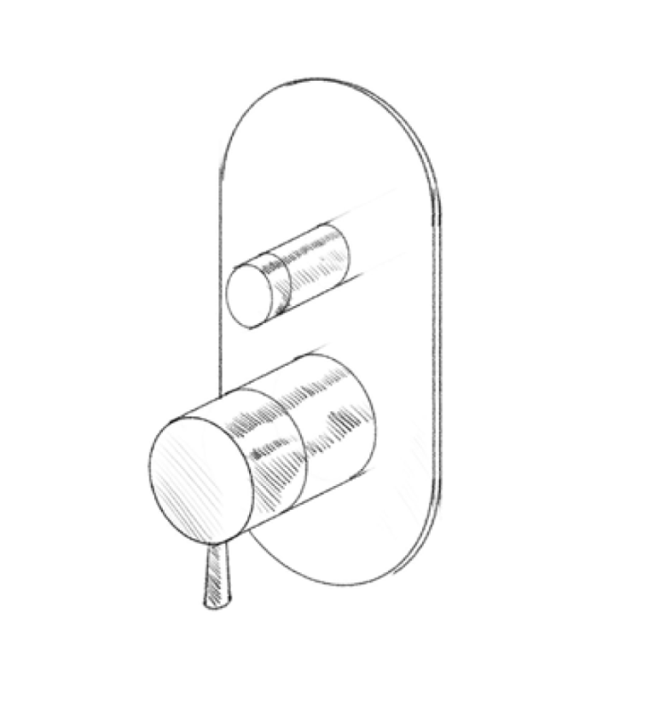MURO TUA Wall-mounted mixer tap with diverter knob, chrome M1.B32.S.CR