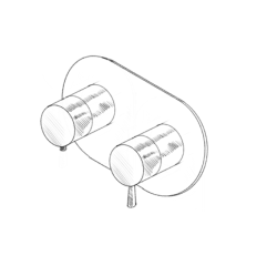MURO TUA Built-in shower thermostat tap with 2 outlets, chrome M1.B32T.S.CR