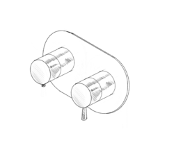 MURO TUA Built-in shower thermostat tap with 3 outlets, chrome M1.B33T.S.CR