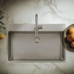 Pure.Sink Exclusivo Stainless steel large sink 75x40cm Tapwing with tap hole PEX7540T-02