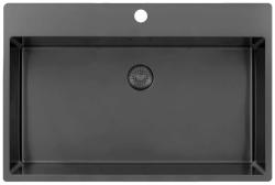 Pure.Sink Exclusivo Gun metal Large Sink 75x40cm Tapwing with Tap Hole PEX7540T-61