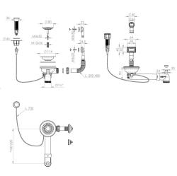 Pure.Sink Universal Matt White Drain Set including push-button waste with plug, plus rectangular and round overflow WSTAUT-32