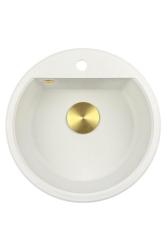 Pure.Sink Universal Drain cover, basket plug cap, gold-colored, rounded lid for drain hole WSTCOV-60