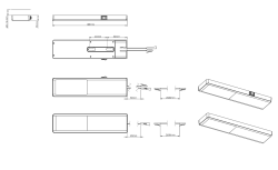 Indux Nivo Kitchen surface-mounted LED set 3x3 W with central switch, black 1208972330