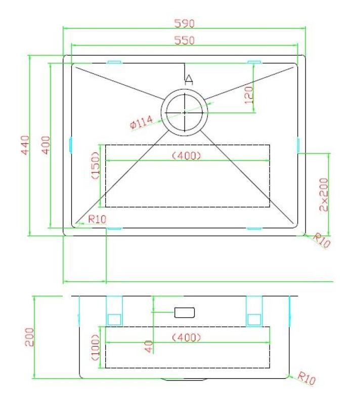 Pure.Sink Luxion PVD Antique Bronze sink 55x40 cm undermount, flush mount, and top mount with bottom rack PLX5540-64