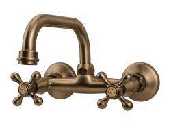 Aquanello Heritage Ascot Classic Kitchen Wall-Mounted Faucet with Top Spout, Bronze BN-4110-HA
