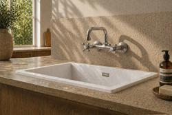 Aquanello Heritage Ascot Classic Kitchen Wall-Mounted Faucet with Top Spout, Chrome CR-4110-HA