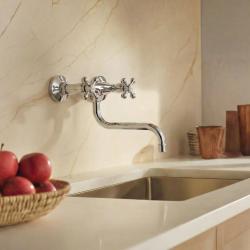 Aquanello Heritage Ascot Classic Kitchen Wall Faucet, Chrome CR-4111-HA