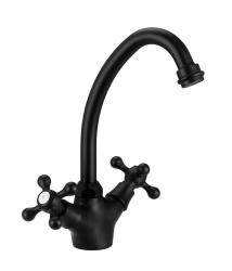 Aquanello Heritage Ascot Classic Kitchen Nostalgic Kitchen Faucet Black BL-4004-HA