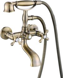 Aquanello Heritage Ascot Classic Surface-Mounted Bath Mixer with Star Knobs Bronze including Hand Shower BN-3002-HA