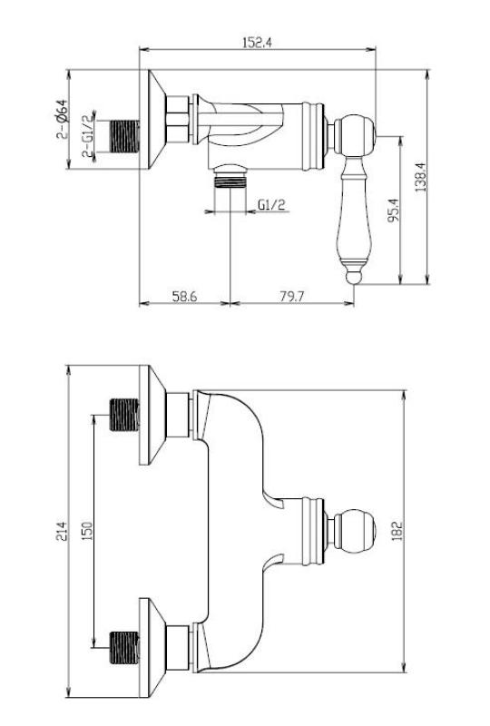 Aquanello Heritage Manor Classic Shower Mixer Bronze BN-2001-HM
