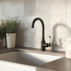 Aquanello Heritage Manor Classic Kitchen Nostalgic Kitchen Faucet Black BL-9001-HM