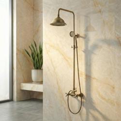 Aquanello Heritage Ascot Classic Shower Set Surface-Mounted Shower Column Bronze BN-2003-HA