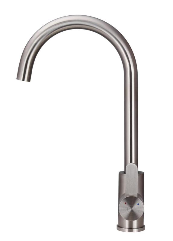 Aquanello Forma Solid Stainless Steel Single Lever Kitchen Mixer Tap Round Spout SS-1002-FM