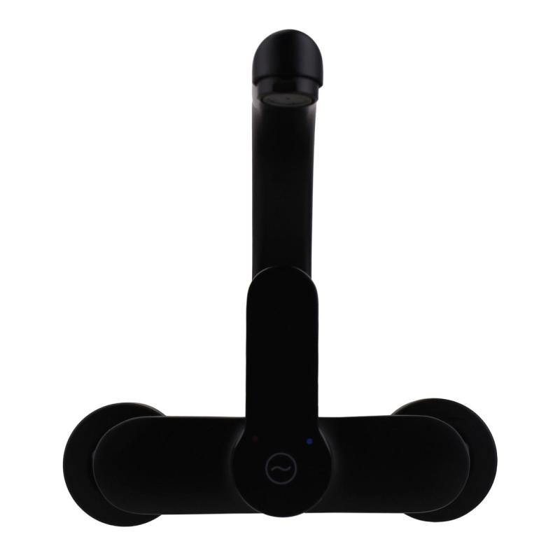 Aquanello Casa Kitchen Wall Faucet with Top Spout Black BL-1003-CS