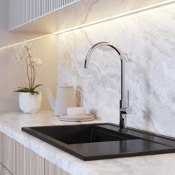 Graniteland Vira Slim Chrome Kitchen Faucet with Swivel Spout 1208972625