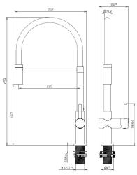 Aquanello Gastro Kitchen Faucet with Flexible Spout, Black BL-4400-GT