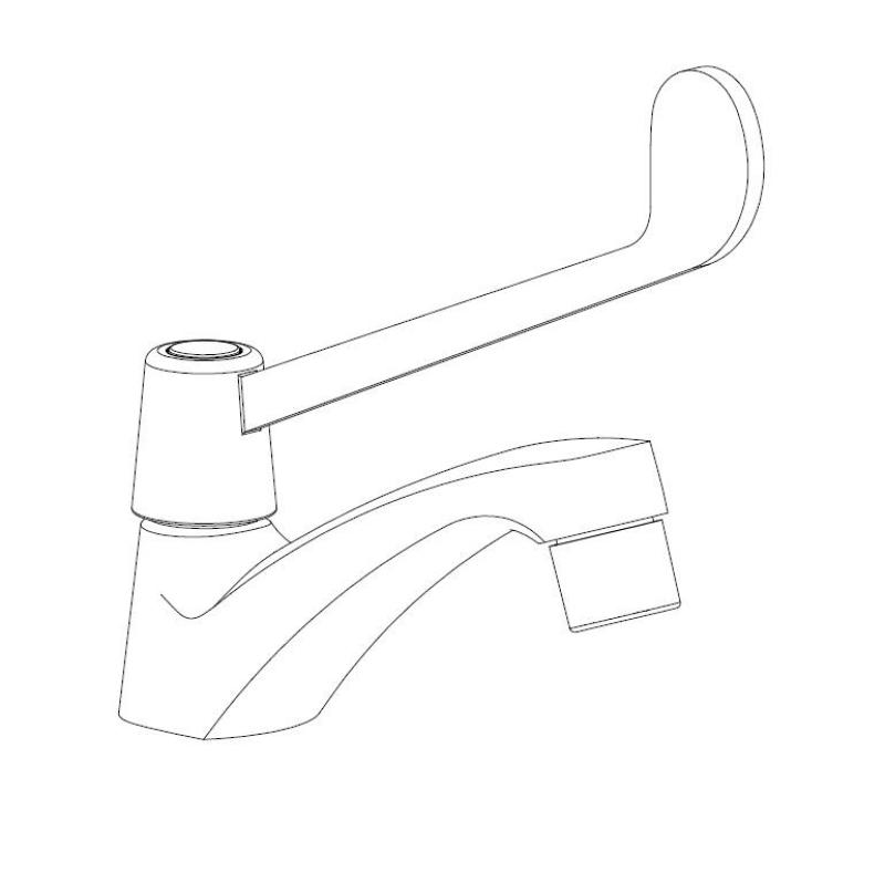 Aquanello Medic Cold Water Faucet with Long Handle, Chrome CR-1101-MD