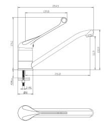 Aquanello Medic Kitchen Faucet with Long Handle  Chrome CR-1007-MD