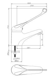 Aquanello Medic Chrome Single-Handle Sink Faucet with Extra-Long Handle CR-1103-MD