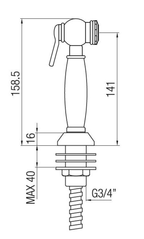 PB Nostalgic Pull-Out Kitchen Hand Shower, Classic Stainless Steel
