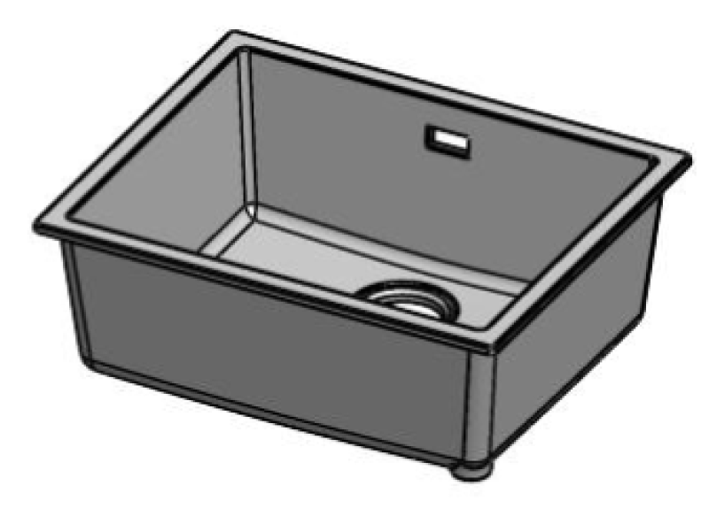 Pure.Sink Eternal Quartz Beige Sink 50x40 cm Undermount and Overmount with Gunmetal Plug